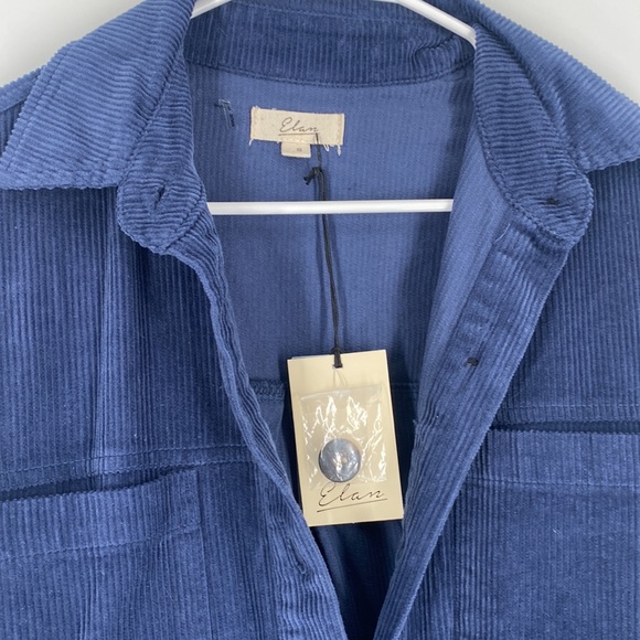 NWT Elan Navy Corduroy Button-Up Jumpsuit with Belt and Pockets - Picture 2 of 8